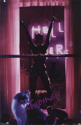 Framed Batman Returns Catwoman in Window Print