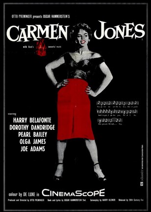 Framed Carmen Jones - black Print