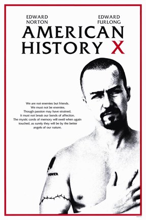 Framed American History X Black White Red Print