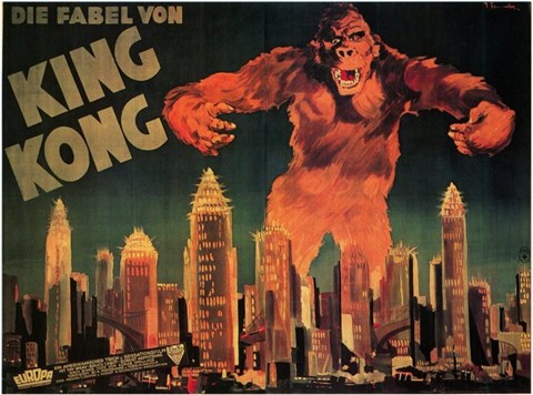 Framed King Kong City Skyline Print