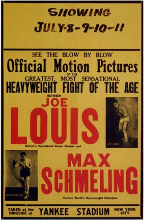 Framed Joe Louis and Max Schmeling Print