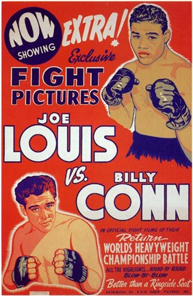 Framed Joe Louis Vs Billy Conn Print
