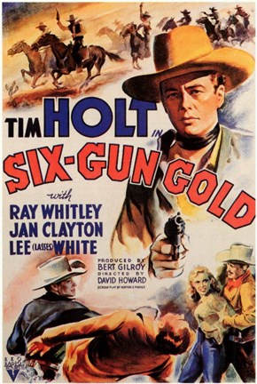 Framed Six-Gun Gold Print
