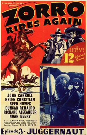 Framed Zorro Rides Again Print