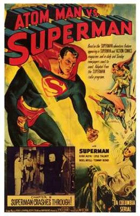 Framed Atom Man Vs Superman Superman Crashes Through Print