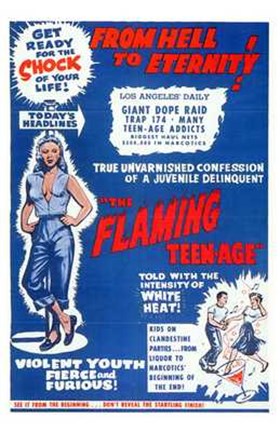 Framed Flaming Teen-Age Print