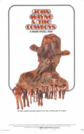 Framed John Wayne and the Cowboys Print