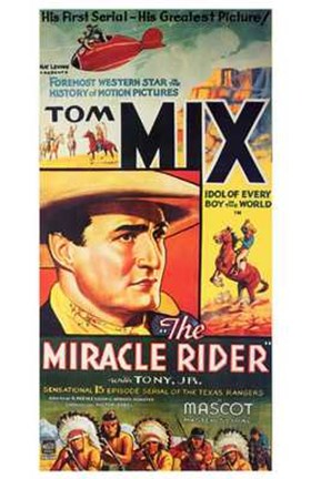 Framed Miracle Rider Tom Mix Mascot Print