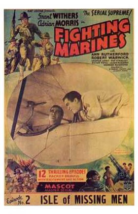Framed Fighting Marines Movie Print