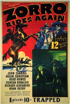 Framed Zorro Rides Again Print