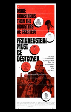 Framed Frankenstein Must Be Destroyed Monstrous Print