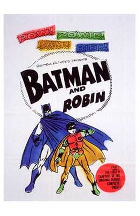 Framed Batman and Robin Colorful Vintage Print