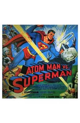 Framed Atom Man Vs Superman Print