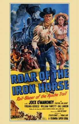 Framed Roar of the Iron Horse Print