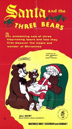 Framed Santa and the 3 Bears Print