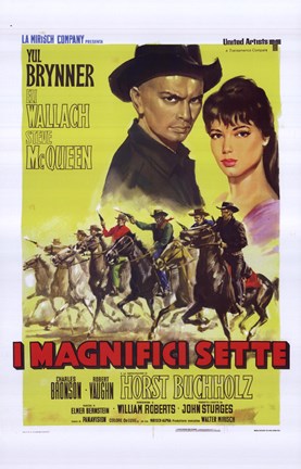 Framed Magnificent Seven Brynner Wallach McQueen Print