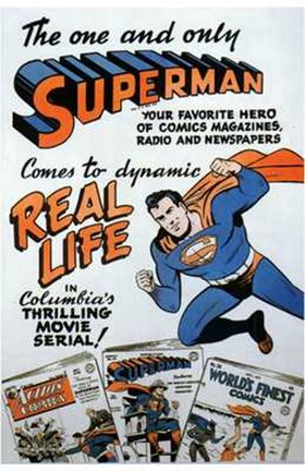 Framed Superman Comic to Movie Print