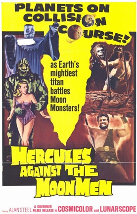 Framed Hercules Against the Moon Men Print