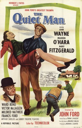 Framed Quiet Man Fitzgerald John Wayne &amp; O'Hara Print