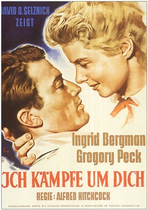 Framed Spellbound Ingrid Bergman and Gregory Peck Print