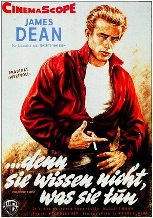 Framed Rebel Without a Cause Smoking German Print