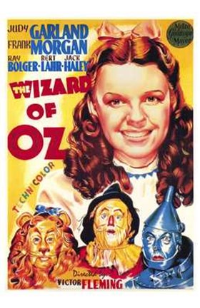 Framed Wizard of Oz Cartoon Print