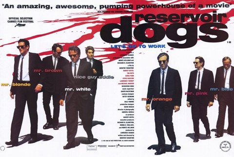 Framed Reservoir Dogs Cast with Blood Splatter Print