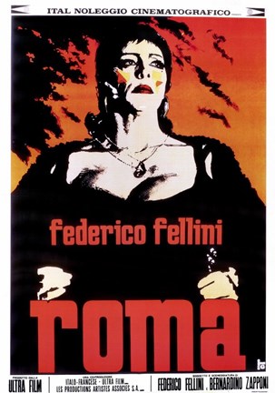 Framed Fellini&#39;s Roma Film Italian Print