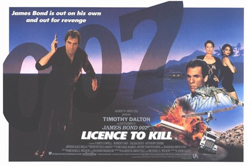Framed Licence to Kill 007 Bond Print