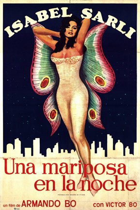 Framed Mariposa En La Noche  Una Print