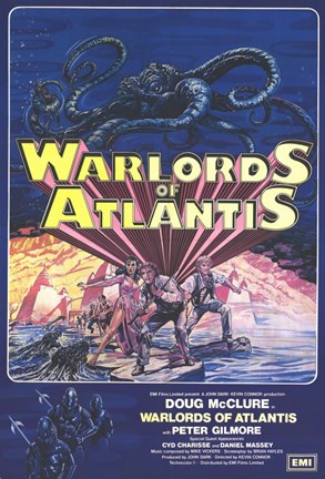 Framed Warlords of Atlantis (blue) Print
