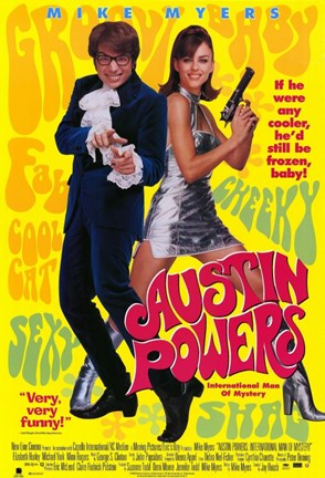 Framed Austin Powers: International Man of Myst - Yellow Print