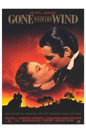 Framed Gone with the Wind Scarlett O'Hara &amp; Rhett Butler Print