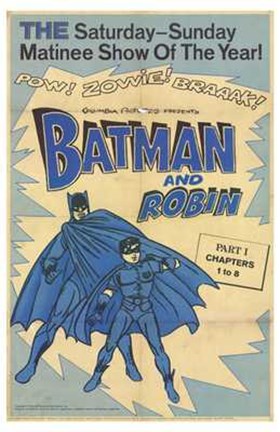 Framed Batman and Robin Vintage Print