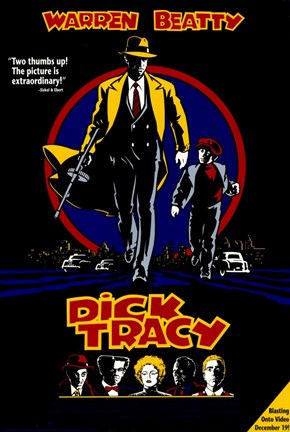 Framed Dick Tracy Warren Beatty Print