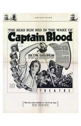 Framed Captain Blood Newspaper Ad Print