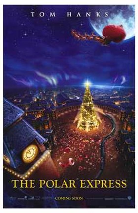 Framed Polar Express Santa Claus Print