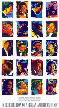 Framed in Celebration of African-American Music Print