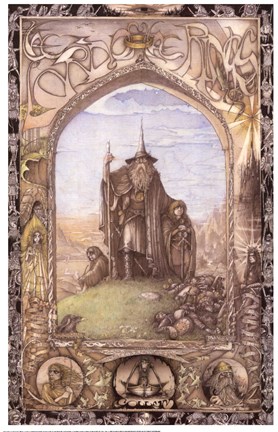 Framed Lord of the Rings, animated - style D Print