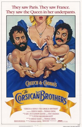 Framed Cheech and Chong's the Corsican Brothers Print
