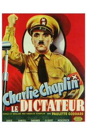 Framed Great Dictator - man holding up his fist Print