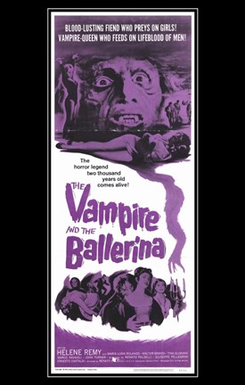 Framed Vampire and the Ballerina (black background) Print