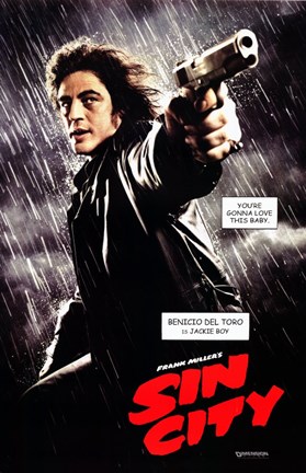 Framed Sin City Benicio del Toro as Jackie Boy Print