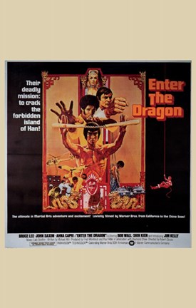 Framed Enter the Dragon Tan Border Print