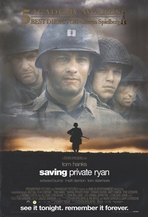 Framed Saving Private Ryan - See it tonight. Remember it forever. Print
