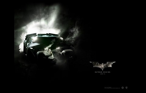 Framed Batman Begins Batmobile Print