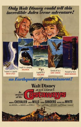 Framed in Search of the Castaways Disney Film Print