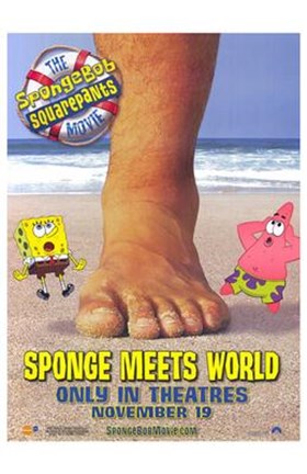 Framed Spongebob Squarepants Sponge Meets World Print