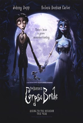 Framed Tim Burton's Corpse Bride Johnny Depp Helena Bonham Carter Print