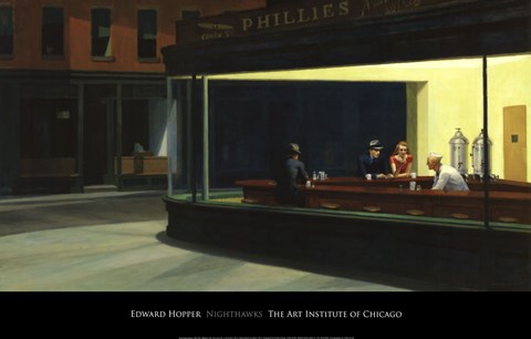 Framed Nighthawks Print